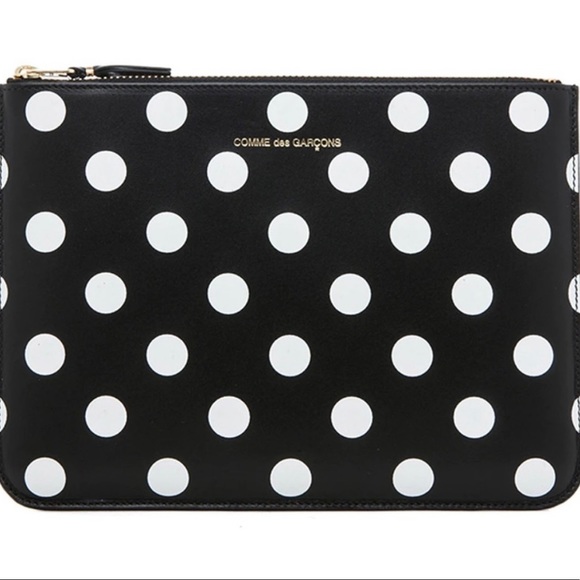 Comme des Garcons Accessories - Comme des Garçons Polka Dot Black Zip Pouch